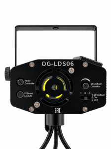 Лазерная световая установка для дома 2 в 1 с MP3 Огонёк OG-LDS06 Черная